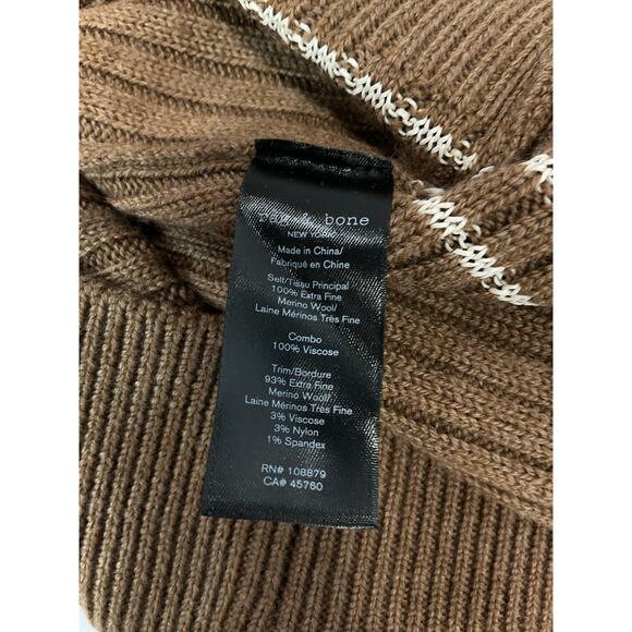 Rag & Bone 'Monti' Brown Stripe Polo Size S - Picture 5 of 5